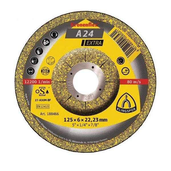Bild von Klingspor 13448 Schruppscheibe gekröpft Durchmesser 230mm Bohrungs-Ø 22.23mm Stahl 10St.