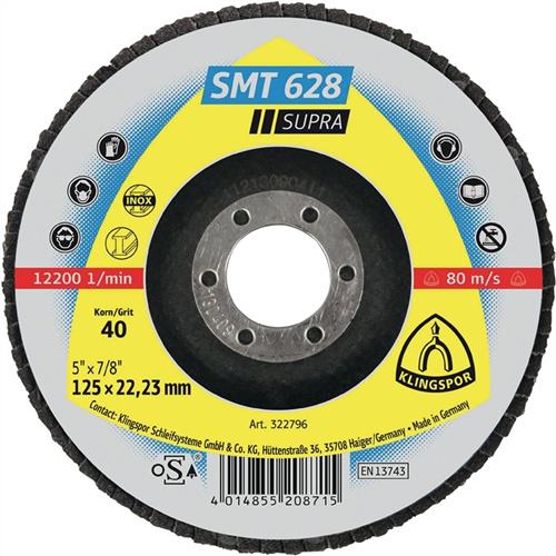Bild von Klingspor, Schleifmittel, Fächerscheibe SMT 628 Supra Ø 115 mm Körnung 80 flach INOX Zirkonkorund (80)