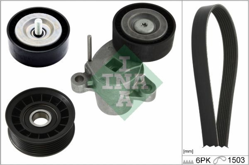 Bild von INA 529 0337 10 Keilrippenriemensatz Generatorfreilauf prüfen und ggf. erneuern FORD: FIESTA 6, Focus Mk3 Box Body / Estate, Mondeo 5 Kombi