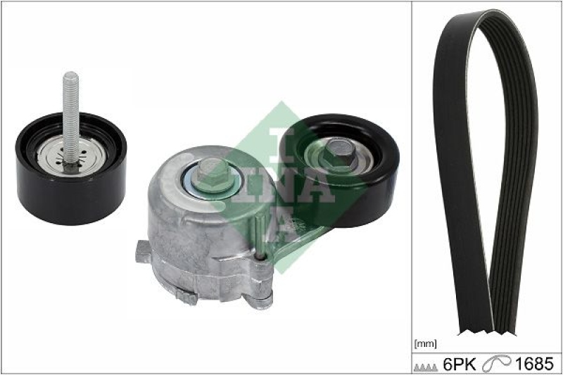 Bild von INA 529 0421 10 Keilrippenriemensatz Generatorfreilauf prüfen und ggf. erneuern OPEL: Zafira C Tourer, Astra J Sports Tourer, Insignia B Sports Tourer