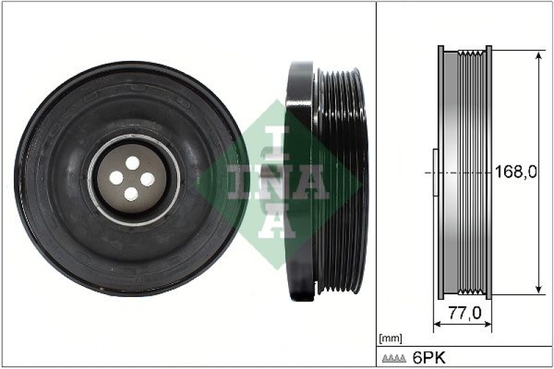 Bild von INA Kurbelwellenriemenscheibe Ø: 168mm 544 0130 10 Kurbelwellenscheibe,Riemenscheibe, Kurbelwelle BMW,3 Touring (E91),3 Limousine (E90)