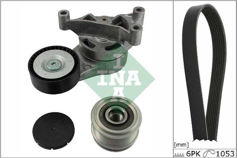 Bild von INA 529 0052 20 Keilrippenriemensatz mit Freilaufriemenscheibe VOLKSWAGEN: Passat B6 Variant, GOLF 6, Passat B6 Saloon, AUDI: A3 Sportback, TT Coupe