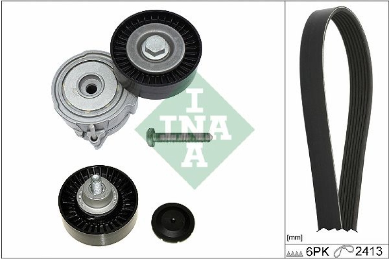 Bild von INA 529 0509 10 Keilrippenriemensatz Generatorfreilauf prüfen und ggf. erneuern AUDI: A6 C6 Avant, A6 C6 Saloon, A6 C6 Allroad
