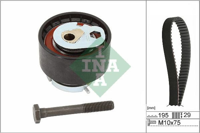 Bild von INA 530 0850 10 Zahnriemensatz Zahnriemen Kit, Zahnriemenkit 195 exkl. Umlenkrolle, inkl. Spannrolle LAND ROVER: Discovery 4