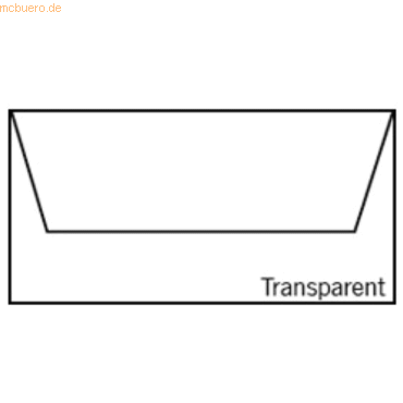 Bild von 50 x Paperado Briefumschlag Fine Paper DL Nassklebung Transparent Weiß