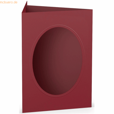 Bild von 25 x Paperado Passepartoutkarte B6 oval Rosso