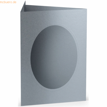 Bild von 10 x Paperado Passepartoutkarte B6 oval VE=5 Stück Silber