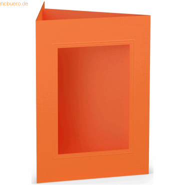 Bild von 10 x Paperado Passepartoutkarte B6 eckig VE=5 Stück Orange