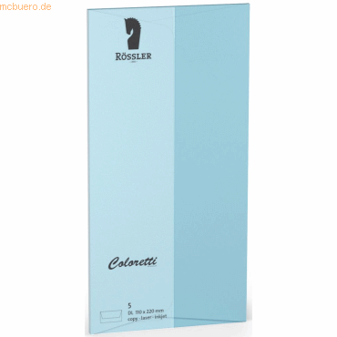 Bild von Magni, Briefumschlag, 220702517 - Coloretti Briefumschläge, 80 g/m², DIN lang, himmelblau, 5 Stück (220 x 110 mm, 5 x)