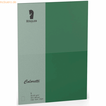 Bild von 10 x Rössler Doppelkarte Coloretti A6 hoch VE=5 Stück 225g/qm Forest