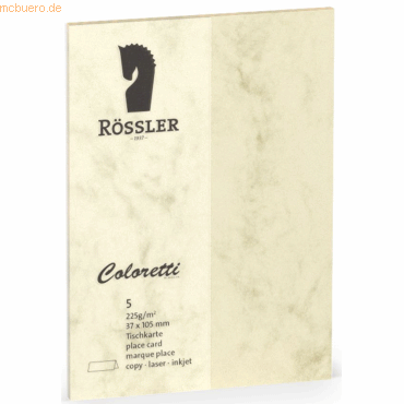 Bild von 10 x Rössler Tischkarte Coloretti A7 VE=5 Stück chamois Marmora