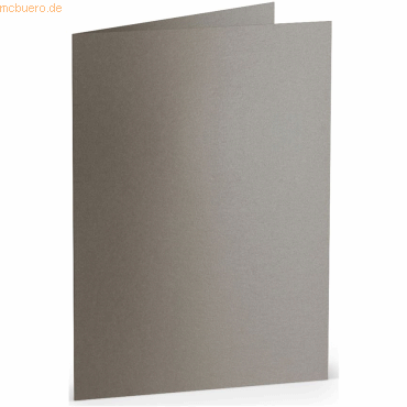 Bild von 50 x Paperado Doppelkarte A6 hoch taupe metallic