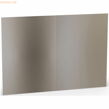 Bild von 50 x Paperado Doppelkarte A5 hoch taupe metallic