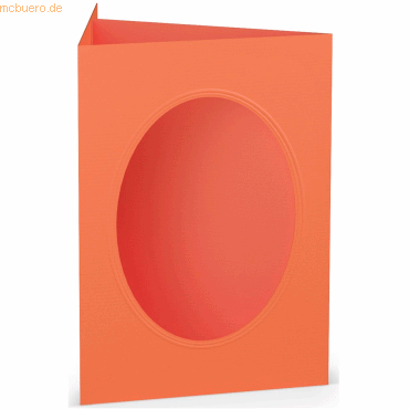Bild von 25 x Paperado Passepartoutkarte B6 oval Coral