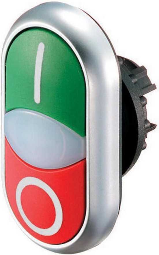 Bild von Drucktaster Front 2f rt/gn bel.b ø22,5mm rnd beleuchtbar 22x6mm IP66 tastend