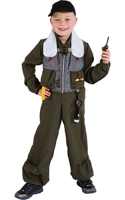 Bild von Karneval-Klamotten Kostüm Kampfpilot Kinder Kampfjet Pilot Kinderkostüm, Jungenkostüm Militär US Jetpilot Kinder-Overall Navy Fighter