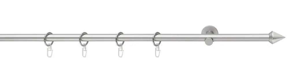 Bild von Gardinenstange GOOD LIFE "PUNTA" Gr. 1, grau (chromfarben), L:160cm Ø:16mm, Metall, Kunststoff, Gardinenstangen, mit Ringen
