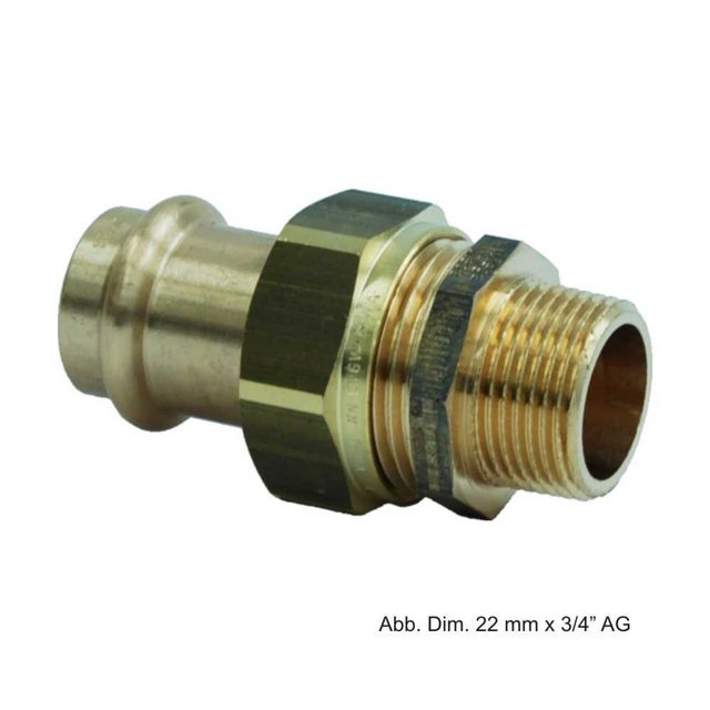 Bild von Viega Wasserrohr Viega Sanpress Verschraubung mit AG, aus Rotguss, Modell 2265, 18 mm x