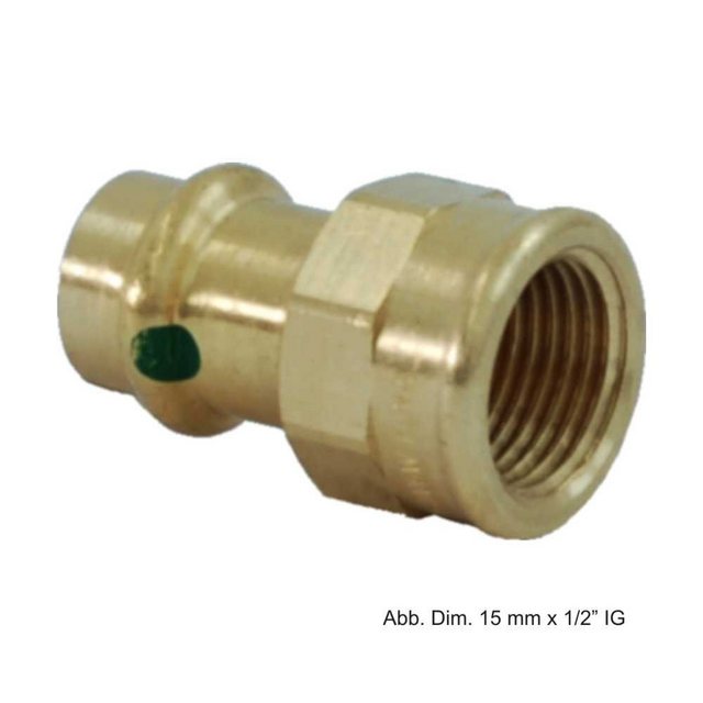 Bild von Viega Wasserrohr Viega Sanpress Übergangsstück mit IG, aus Rotguss, Modell 2212, 22 mm