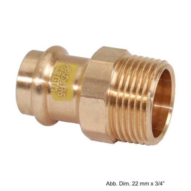 Bild von Viega Wasserrohr Viega Profipress-G Übergangsstück Rotguss AG, Serie 2611, 18 mm x 1/2