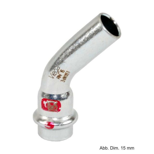 Bild von Viega Prestabo gebogene 1126.1 – 45 ° 1126.1 Durchmesser 22 mm Stahl