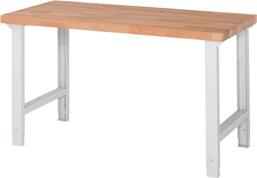 Bild von Werkbank Ser.BK 650 B1500xT700xH790-1140mm, Buche massiv lichtgrau PROMAT