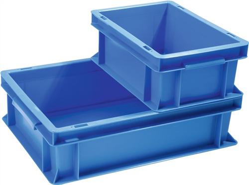 Bild von Transportbehälter L600xB400xH340mm, blau PP Durchfassgr.Seitenwände geschl.PROMAT
