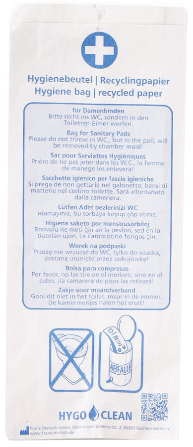 Bild von Hygostar Papier-Hygienebeutel, bedruckt, weiá, Abfallsack, Weiss