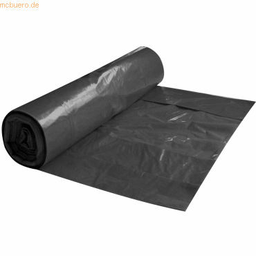 Bild von 6 x Hygostar LDPE-Abfallsack 110l 55my Rolle VE=25 Stück schwarz