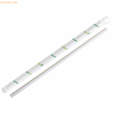 Bild von 30 x NatureStar Papiertrinkhalme Bio Flex 8x197mm weiß VE=100 Stück ei