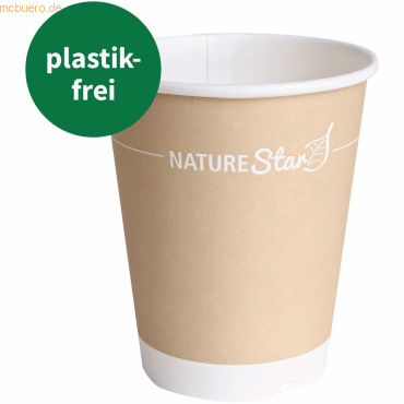 Bild von NATUREStar Trinkbecher Only Paper; 400ml, 9x13.2 cm (ØxH); braun; 50 Stück / Packung
