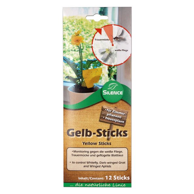 Bild von Silberkraft Insektenfalle Silence Gelb-Sticks: Effektives Monitoring gegen die weiße Fliege