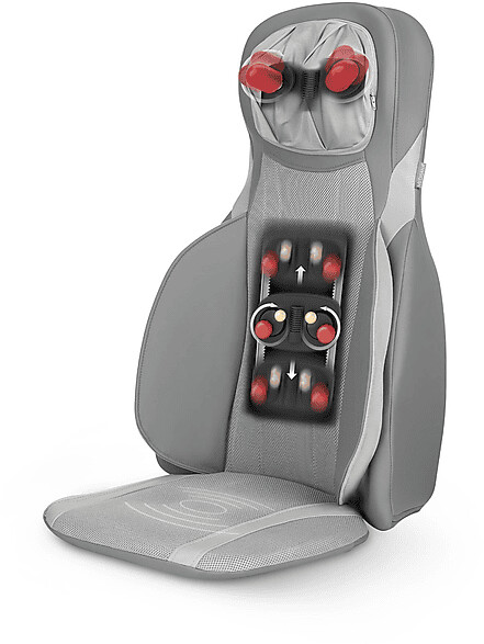 Bild von medisana MC 826 Shiatsu-Massagesitzauflage, Massagegerät mit Wärmefunktion, Akupressur & Klopfmassage, 3 Intensitätsstufen, Pflegeleicht, Massagesitzauflage für Nacken und Rückenmassage, Grau