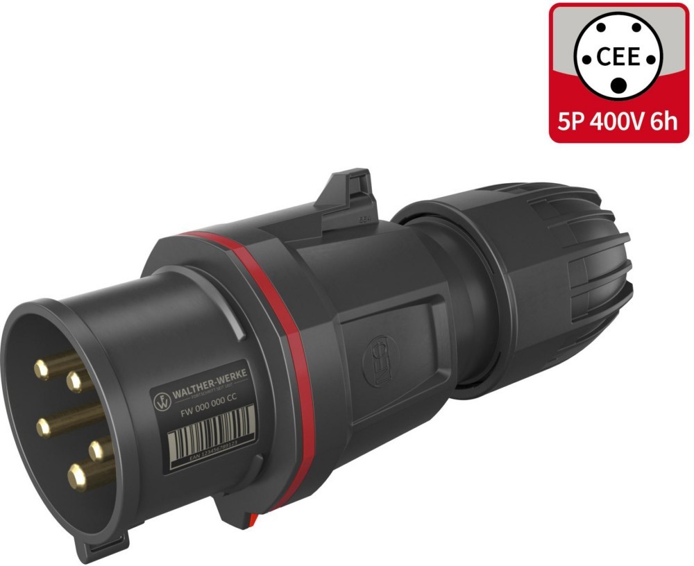 Bild von Walther-Werke FW231506CC CEE Stecker 32 A 5polig 230 V, 400 V 1 St.