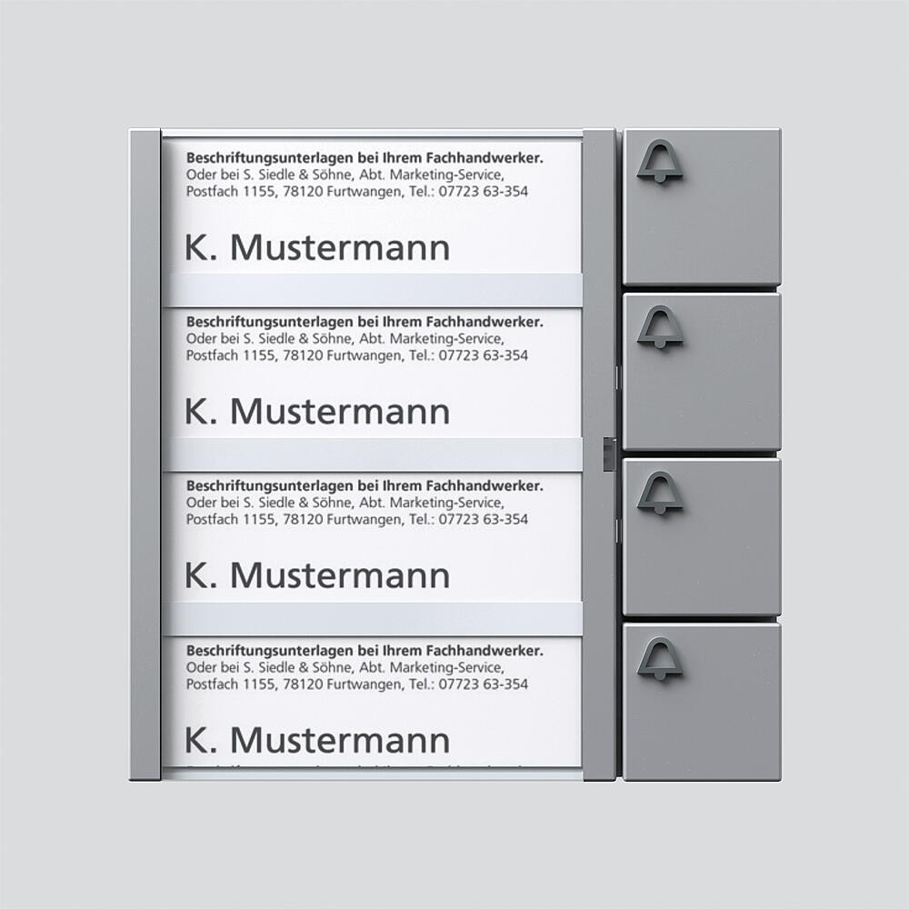 Bild von Siedle 2544231 Tastenmodul 4 Tasten In-Home-Bus, BTM 650-04 SM, silber metallic