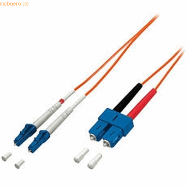 Bild von 1.00m Equip LWL Duplex Patchkabel 62,5/125 µm OM2 LC Stecker auf LC Stecker Orange