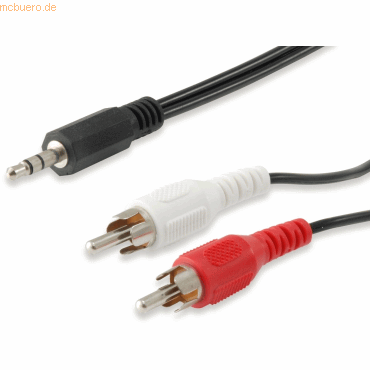 Bild von 2.00m Equip Audio Adapterkabel 3.5mm Klinken-Stecker auf 2xCinch Stecker Schwarz