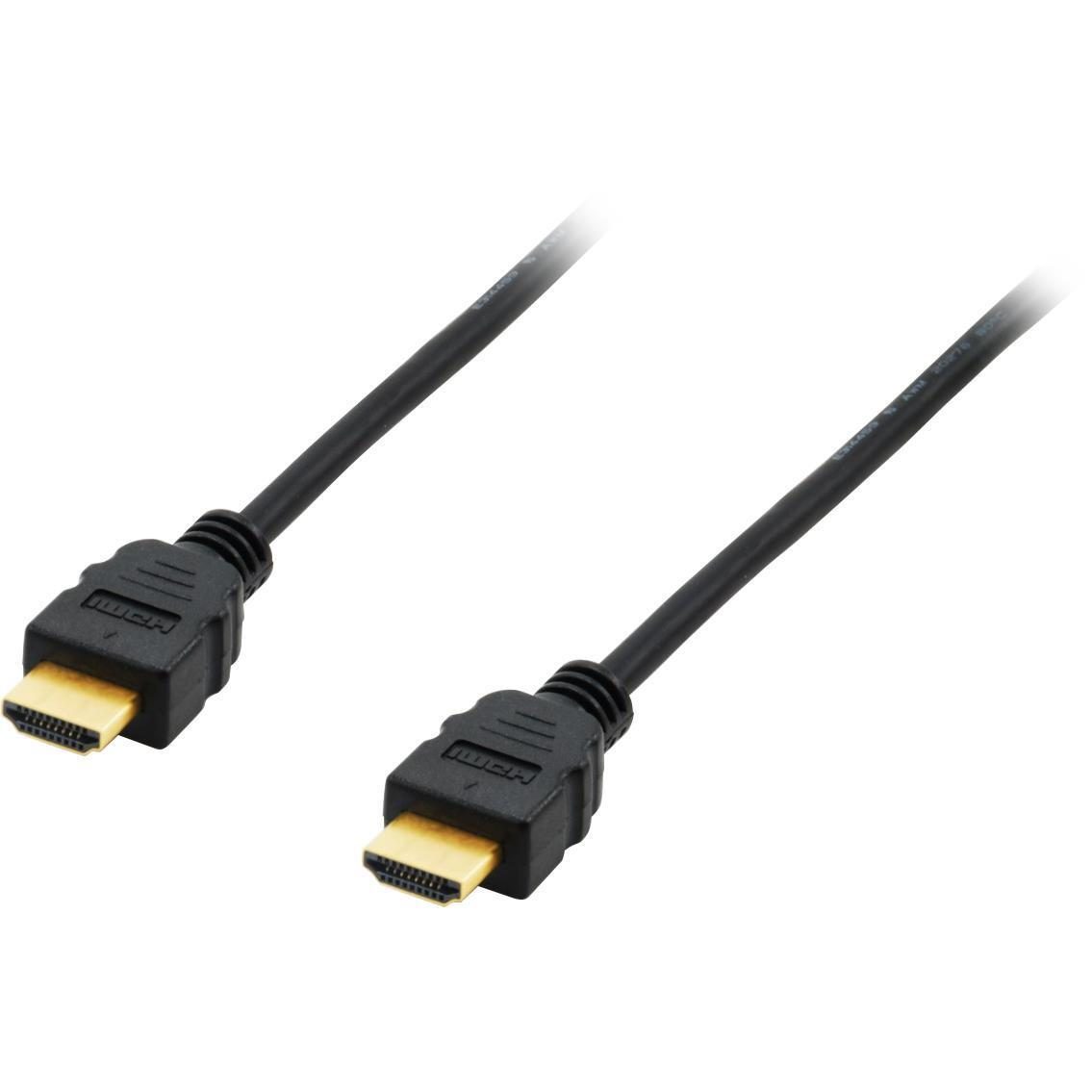Bild von Equip HDMI Anschlusskabel HDMI-A Stecker 1.80m Schwarz 119350 4K UHD, vergoldete Steckkontakte HDMI-