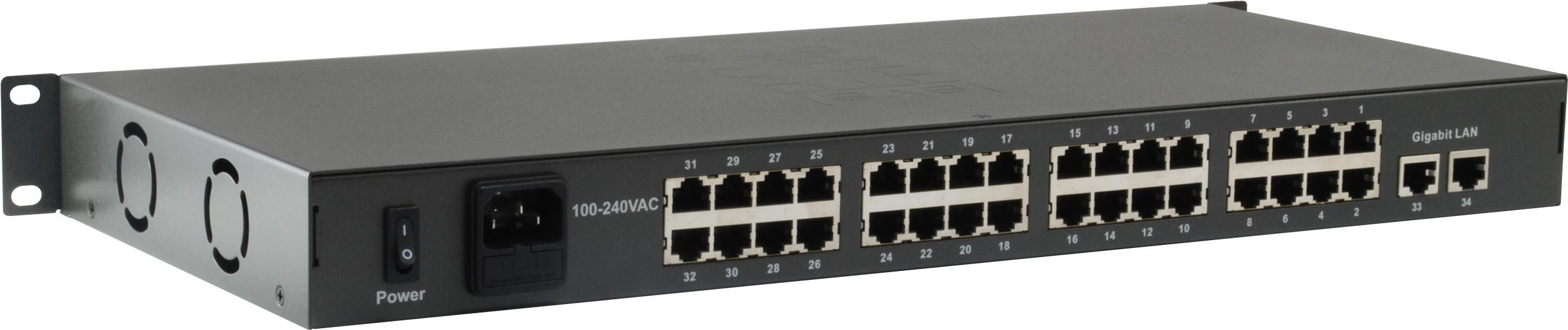 Bild von LevelOne FGP-3400W250 - Switch - 32 x 10/100 (PoE+) + 2 x 10/100/1000 - Desktop, an Rack montierbar - PoE+ (250 W)