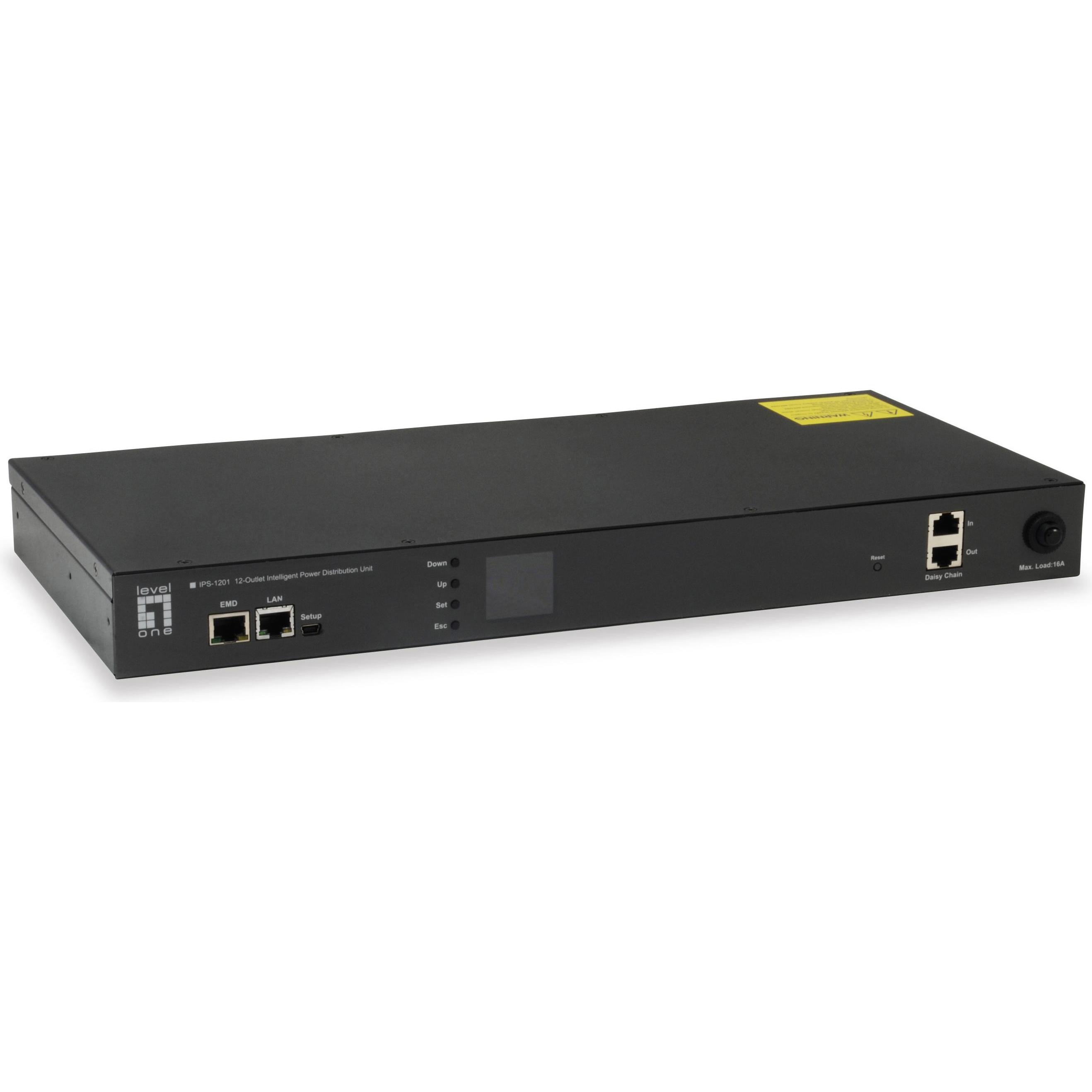 Bild von LevelOne 12 x IEC 320 C13, AC, LCD, ACL/RADIUS, TLS/SSH (12 Ports), Netzwerk Switch, Schwarz