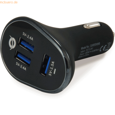 Bild von Conceptronic CONCEPTRONIC Ladegerät 3Port 31W,3xUSB-A schwarz Akku-Ladestation