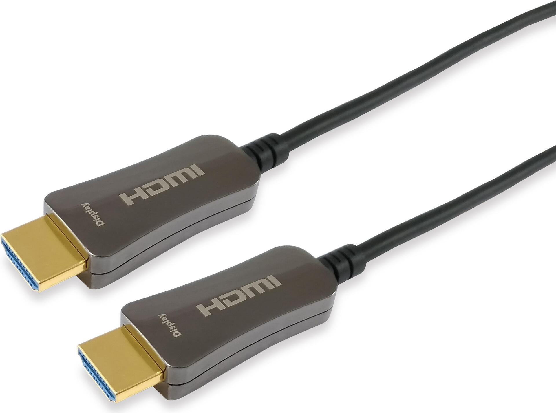 Bild von equip - Highspeed - HDMI-Kabel mit Ethernet - HDMI männlich zu HDMI männlich - 100 m - 4K Unterstützung, HAOC-Kabel (Hybrid Active Optical Cable)