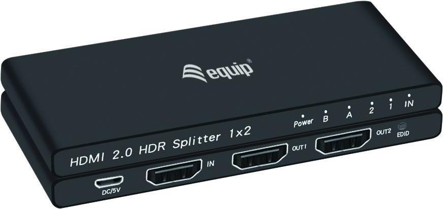 Bild von Equip 332716 - HDMI - 2x HDMI - 3840 x 2160 Pixel - Schwarz - Aluminium - 4K Ultra HD (332716)