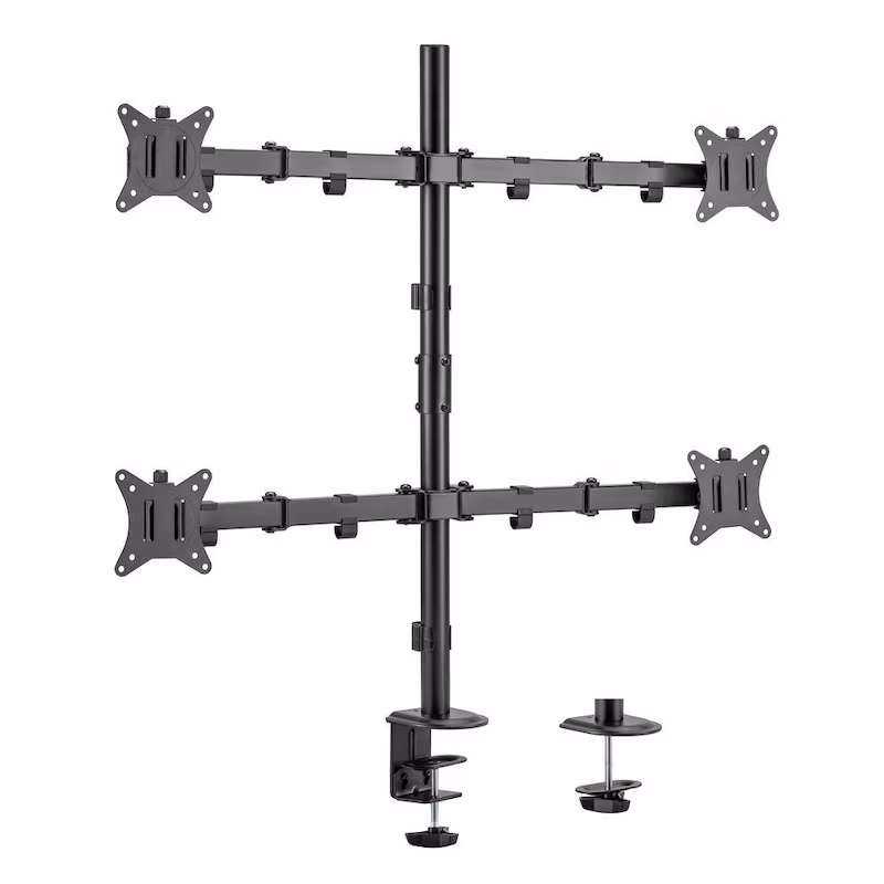 Bild von equip - Befestigungskit - neigbar - für 4 LCD-Anzeigen - Kunststoff, Metall - Schwarz - Bildschirmgröße: 43,2-81,3 cm (17-32) - Schreibtisch (650159)