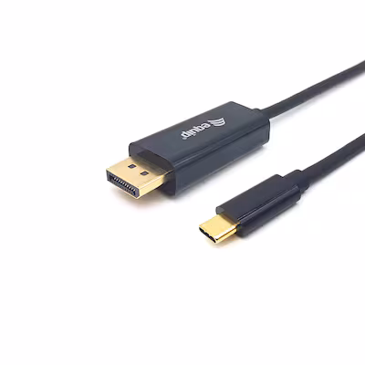 Bild von Equip - Adapterkabel - USB-C (M) zu DisplayPort (M) - Displayport 1.2/Thunderbolt 3 - 3 m - unterstützt 4K 60 Hz (3840 x 2160), unterstützt 2K 144 Hz (2560 x 1440), unterstützt 1080 Pixel 240 Hz (1920 x 1200) - Schwarz