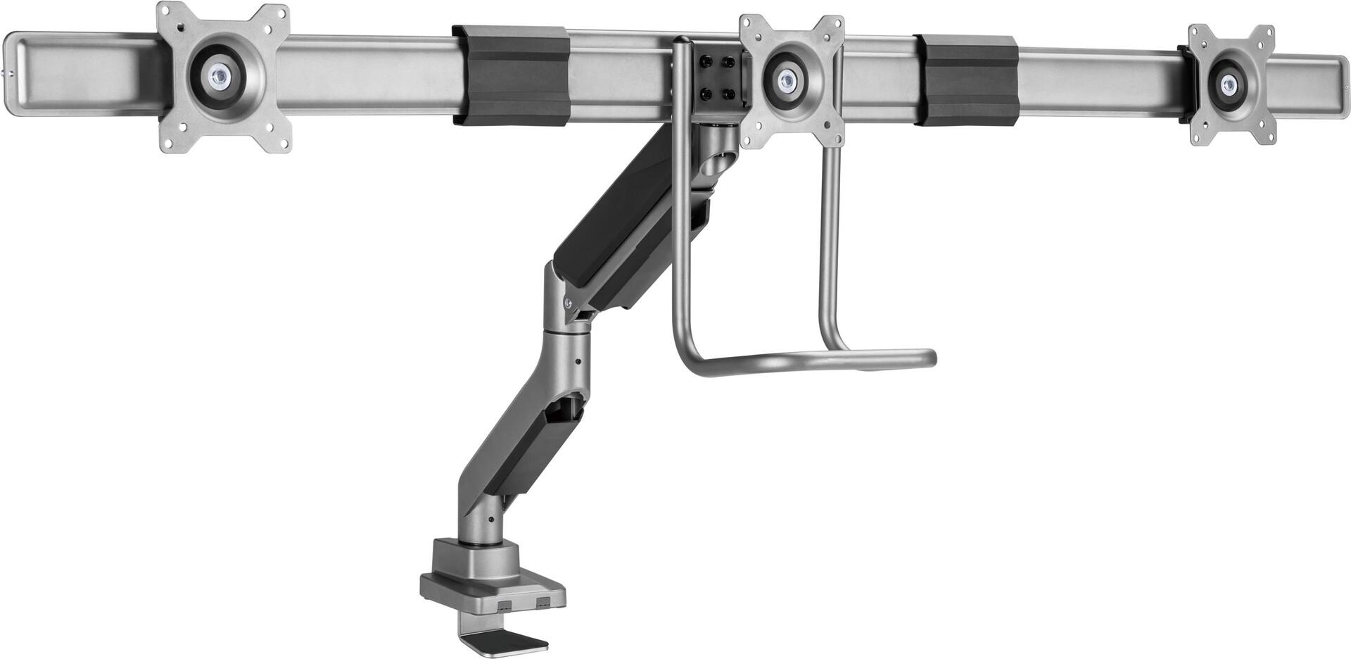 Bild von Equip 17-27 Dreifach-Monitor-Tischhalterung - Klemme/Durchführung - 12 kg - 43,2 cm (17) - 68,6 cm (27) - 100 x 100 mm - Schwarz (650162)