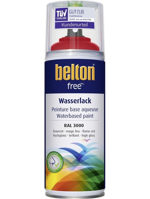 Bild von Belton Free AQUAcolours Buntlack RAL 3000 Feuerrot hochglänzend 400 ml