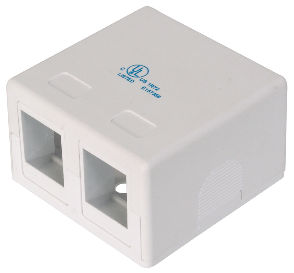 Bild von DIGITUS Anschlussdose - 2 Port - Für Keystone-Module - Konsolidierungspunkt Aufputz-Gehäuse - Netzwerk-Dose - Weiß