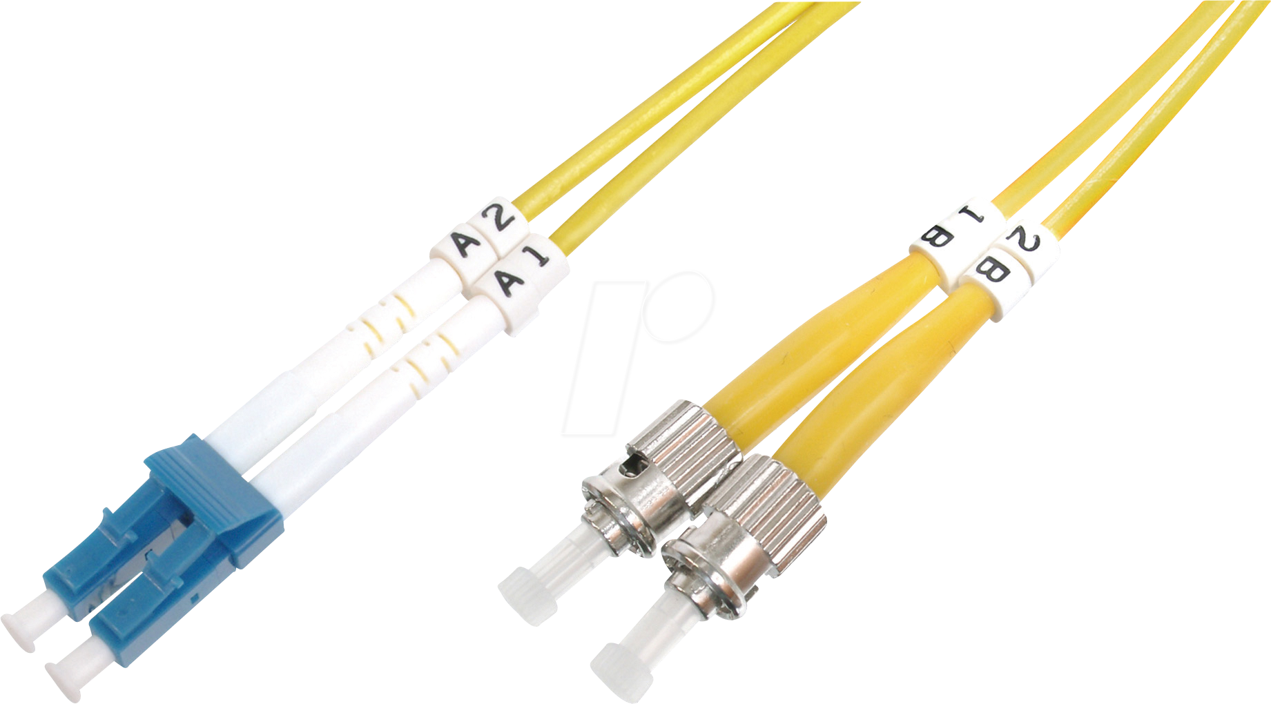 Bild von DIGITUS DK-2931-02 – Glasfaserkabel OS2 – 2 m – LC zu ST – Duplex LWL Kabel – 1/10 Gbit/s – SM Singlemode Glasfaser LAN Kabel – Fasertyp: 9/125 µ – Gelb