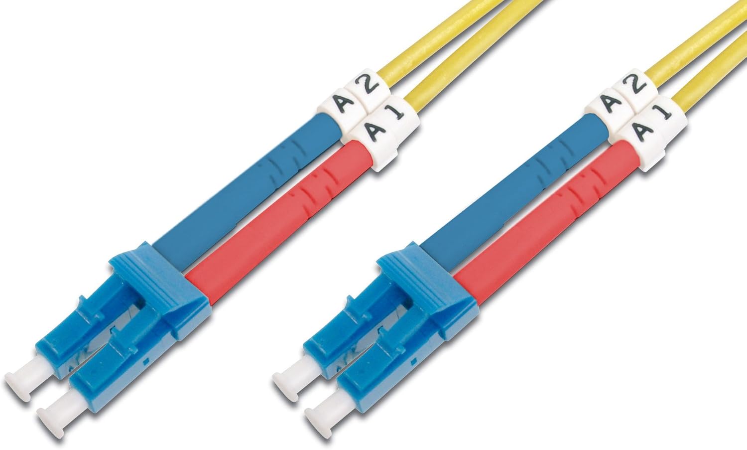 Bild von DIGITUS DK-2931-05 – Glasfaserkabel OS2 – 5 m – LC zu ST – Duplex LWL Kabel – 1/10 Gbit/s – SM Singlemode Glasfaser LAN Kabel – Fasertyp: 9/125 µ – Gelb